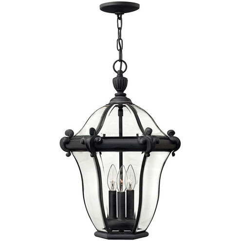 Estate Series San Clemente 3 Light 14 inch Museum Black Outdoor Hanging Lantern
