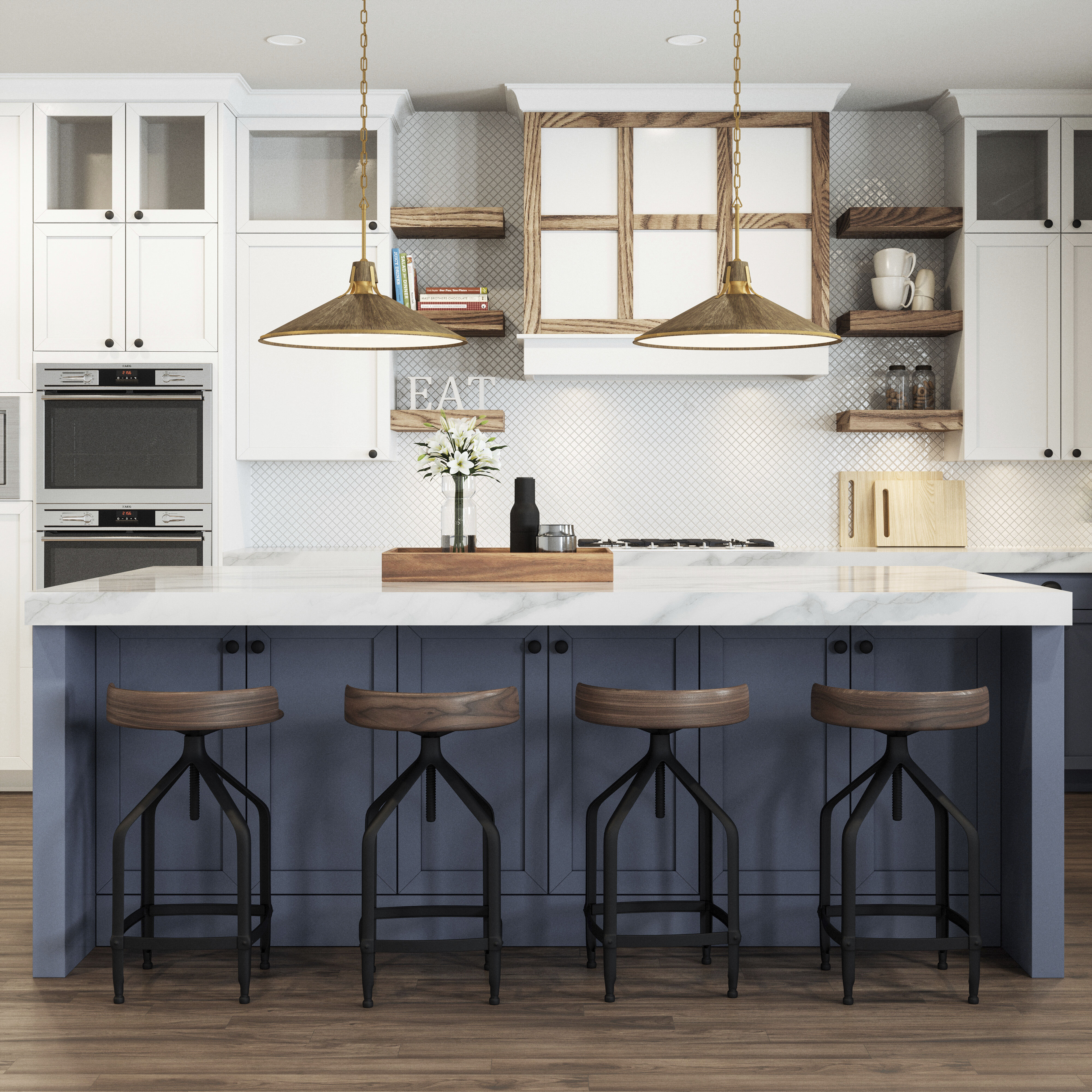 Danique 1 Light 24 inch Satin Brass with Corkwood Pendant Ceiling Light