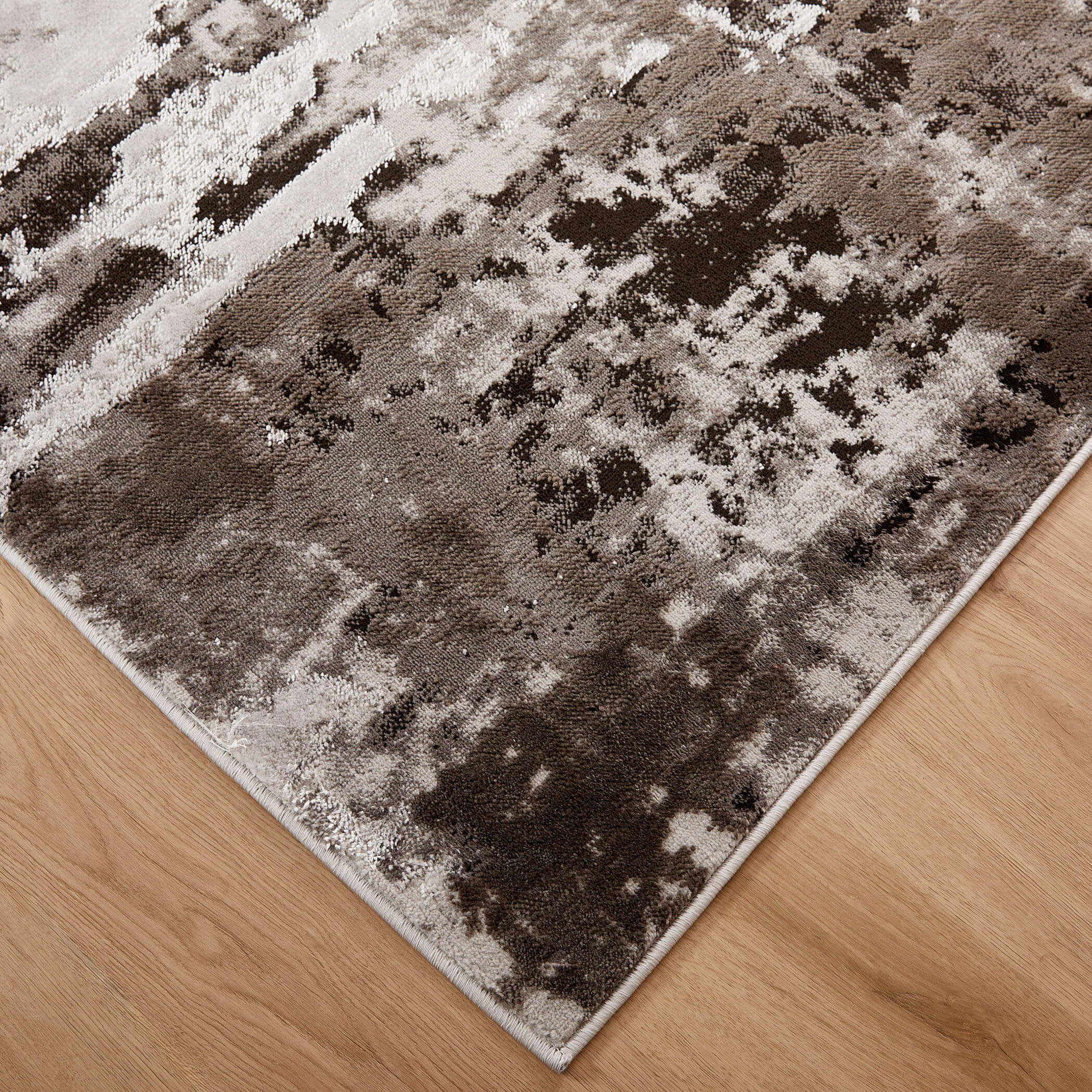 Ayda 90 X 63 inch Black/Grey Rug in 5 x 7