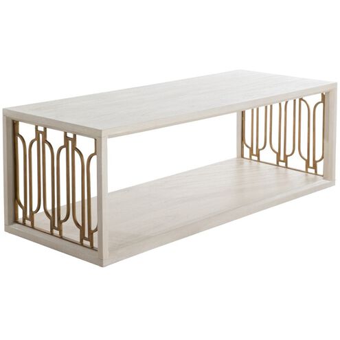 Ainsworth 54 X 21 inch Cerused White / Stained Gold Coffee Table