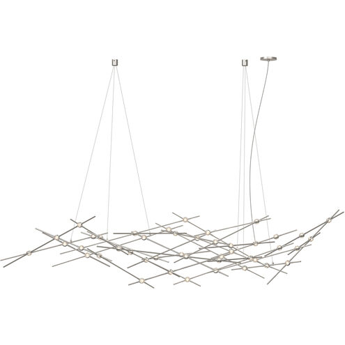 Constellation LED 92.75 inch Satin Nickel Chandelier Ceiling Light in 3000K, Clear, Standard Suspension