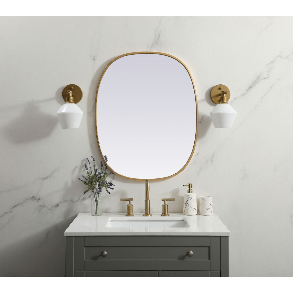 Brynn 30 X 24 inch Brass Mirror in 24 x 30
