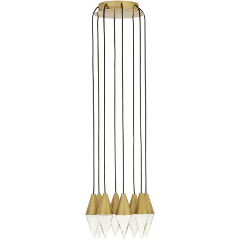 Sean Lavin Turret LED Natural Brass Chandelier Ceiling Light, Integrated LED