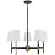 Brody 5 Light 28 inch Black with Warm Brass Accents Chandelier Ceiling Light, Essentials