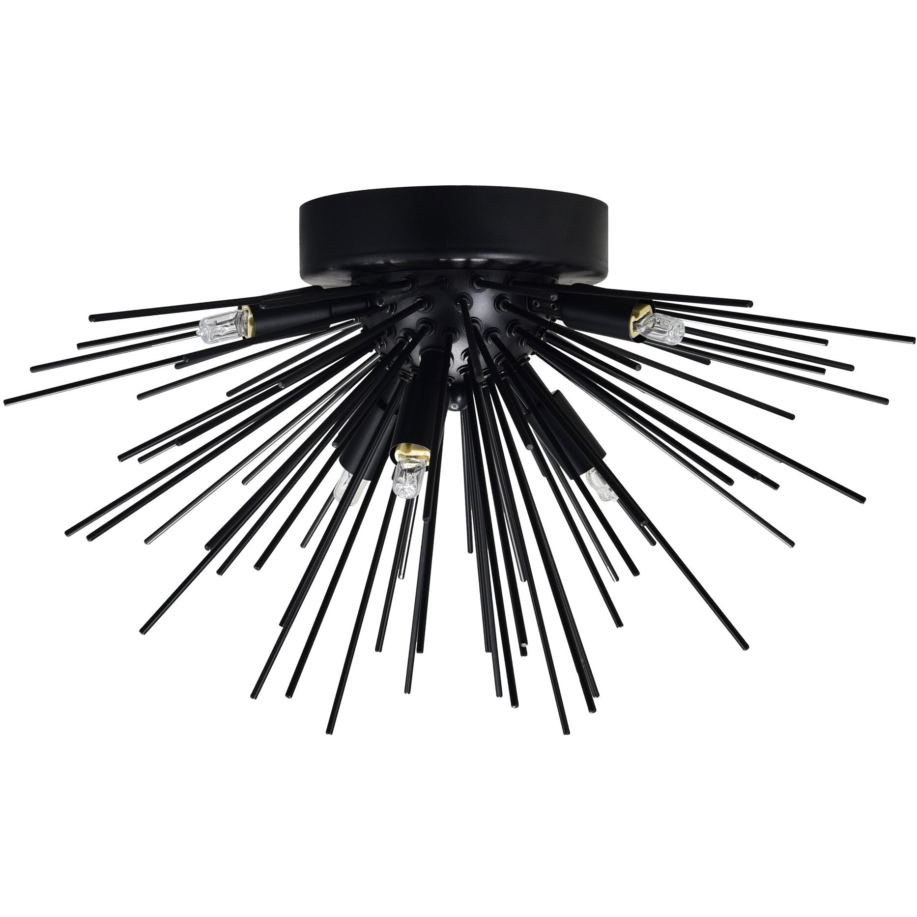 Savannah 6 Light 20 inch Black Flush Mount Ceiling Light