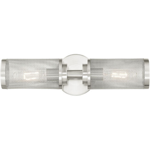 Industro 2 Light 5 inch Brushed Nickel Sconce Wall Light
