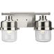 Beckner 2 Light 14.62 inch Brushed Nickel Bath Light Wall Light