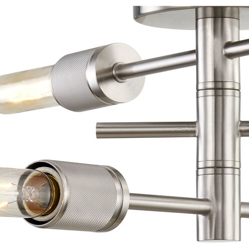 Module 3 Light 15 inch Satin Nickel Semi Flush Mount Ceiling Light