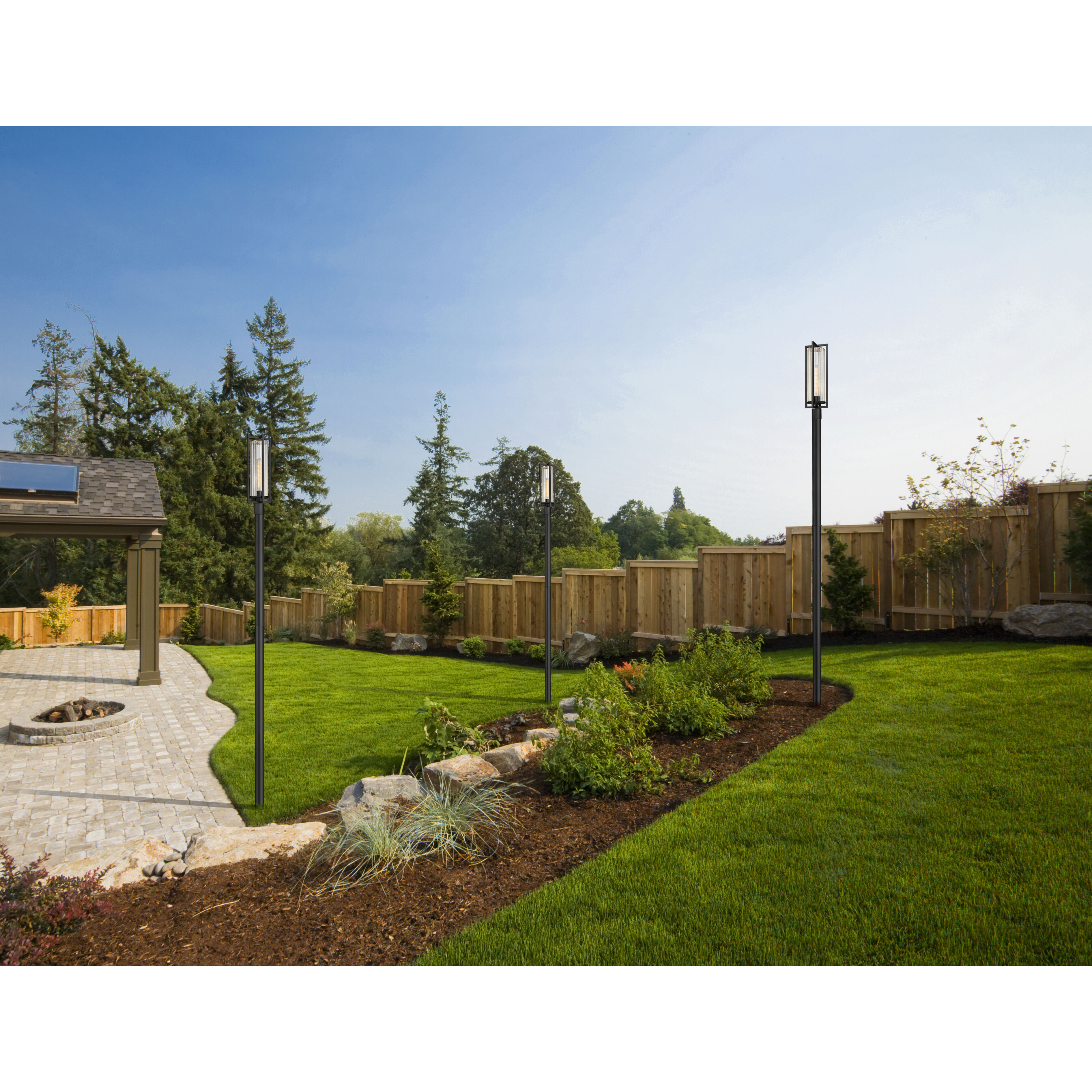 Aura 1 Light 143.75 inch Black Outdoor Post Mounted Fixture in G9