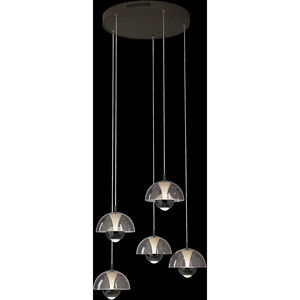 Andoria LED 19.69 inch Black Chrome with Smoke Chandelier Ceiling Light