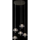 Andoria LED 19.69 inch Black Chrome with Smoke Chandelier Ceiling Light