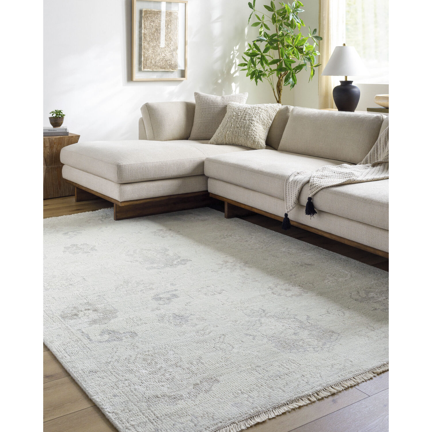 Le Blanc 120 X 96 inch Light Silver / Slate Handmade Rug in 8 x 10