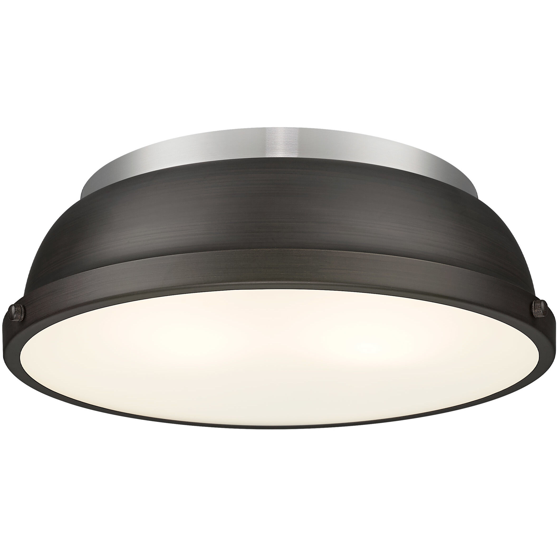Yep Duncan 2 Light 14 inch Pewter Flush Mount Ceiling Light in Rubbed Bronze