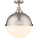 Franklin Restoration Hampden LED 12.88 inch Brushed Satin Nickel Flush Mount Ceiling Light in Matte White Glass