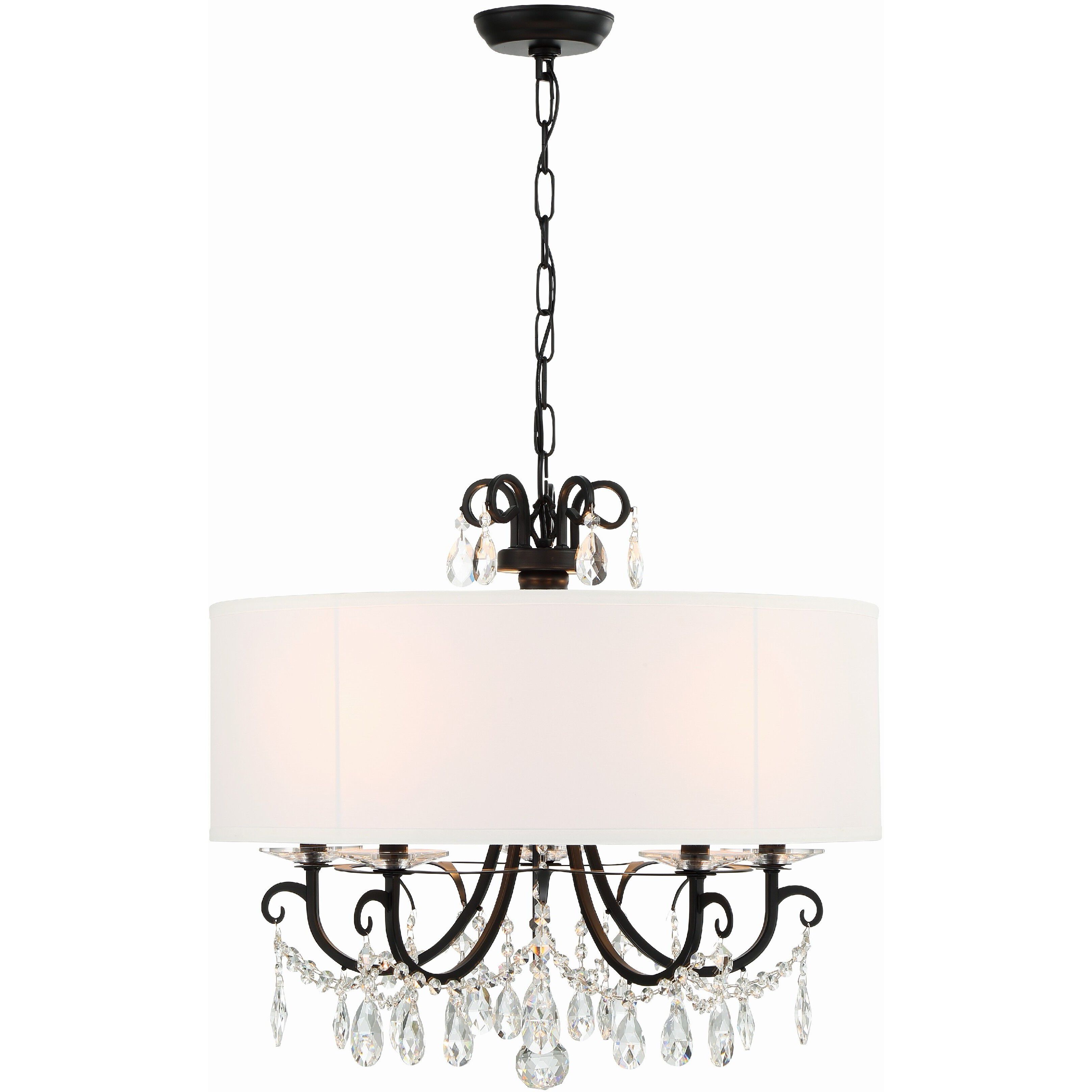 Othello 5 Light 24 inch Matte Black Chandelier Ceiling Light in Clear Hand Cut