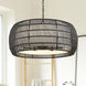 Everly 27.13 inch 60.00 watt Matte Black Chandelier Ceiling Light in Modern Black Rattan