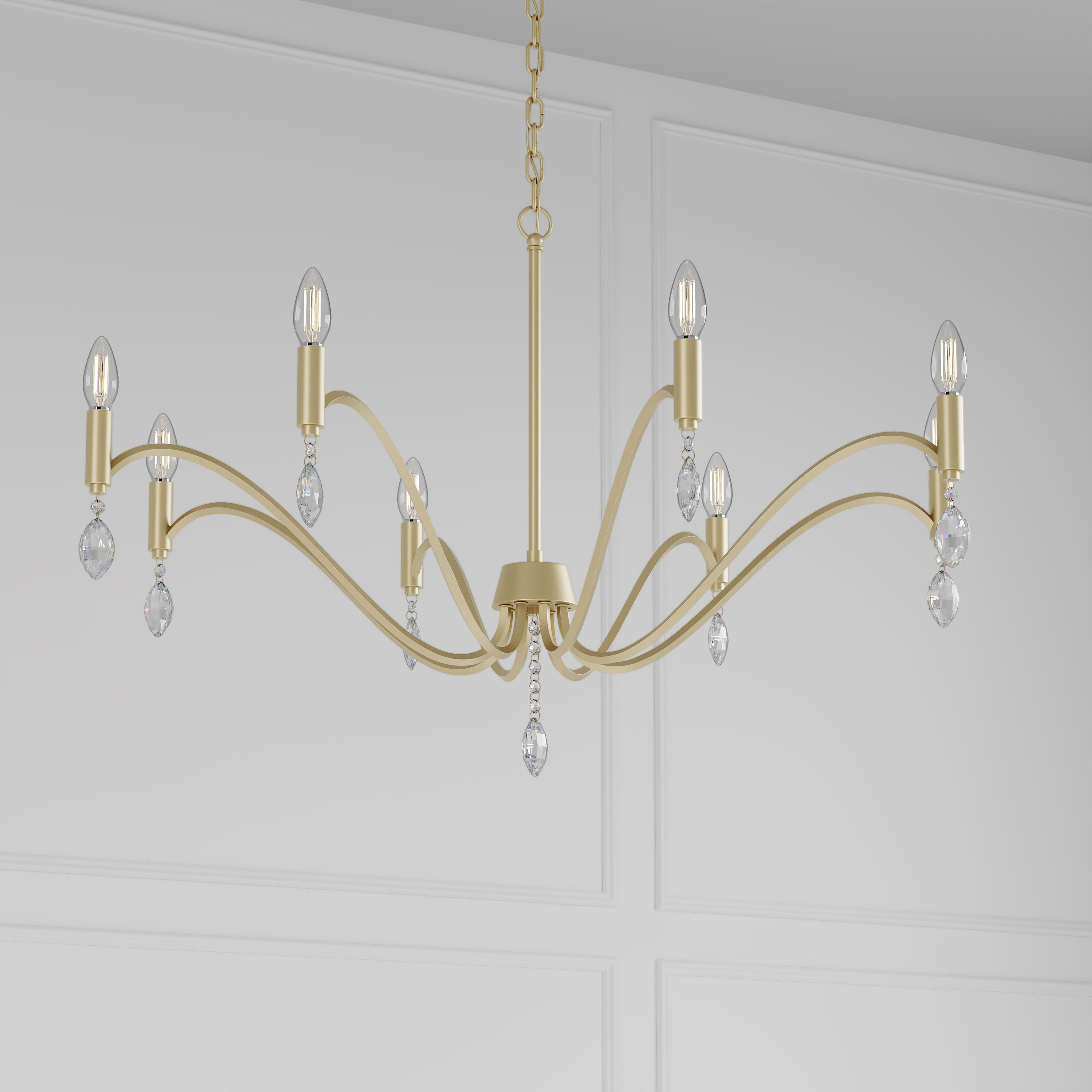 Aureline 8 Light 35.5 inch Aged Silver Chandelier Ceiling Light