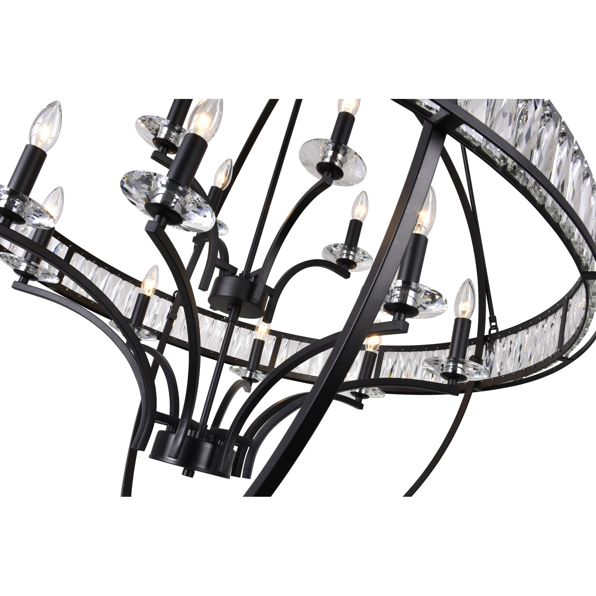 Arkansas 12 Light 42 inch Black Chandelier Ceiling Light