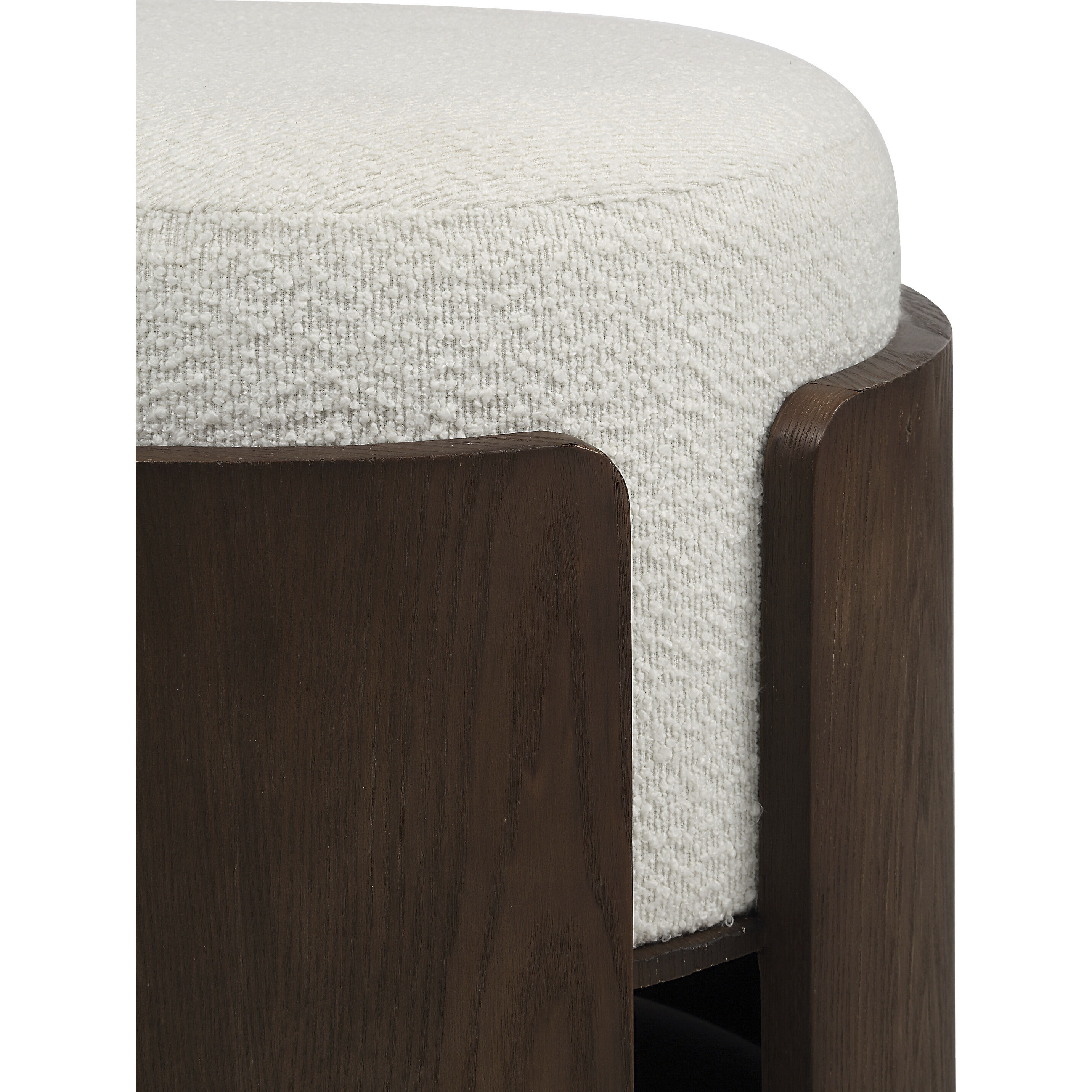 Capsula 18 inch Walnut Veneer and Off-White Ottoman