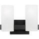 Drew & Jonathan Scott Rhode 2 Light 12.13 inch Midnight Black Vanity Light Wall Light