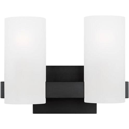 Drew & Jonathan Scott Rhode 2 Light 12.13 inch Midnight Black Vanity Light Wall Light