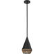 Alora Mood Daphne 1 Light 7.13 inch Matte Black/Brown Cotton Rope Pendant Ceiling Light in Matte Black and Brown Cotton Rope