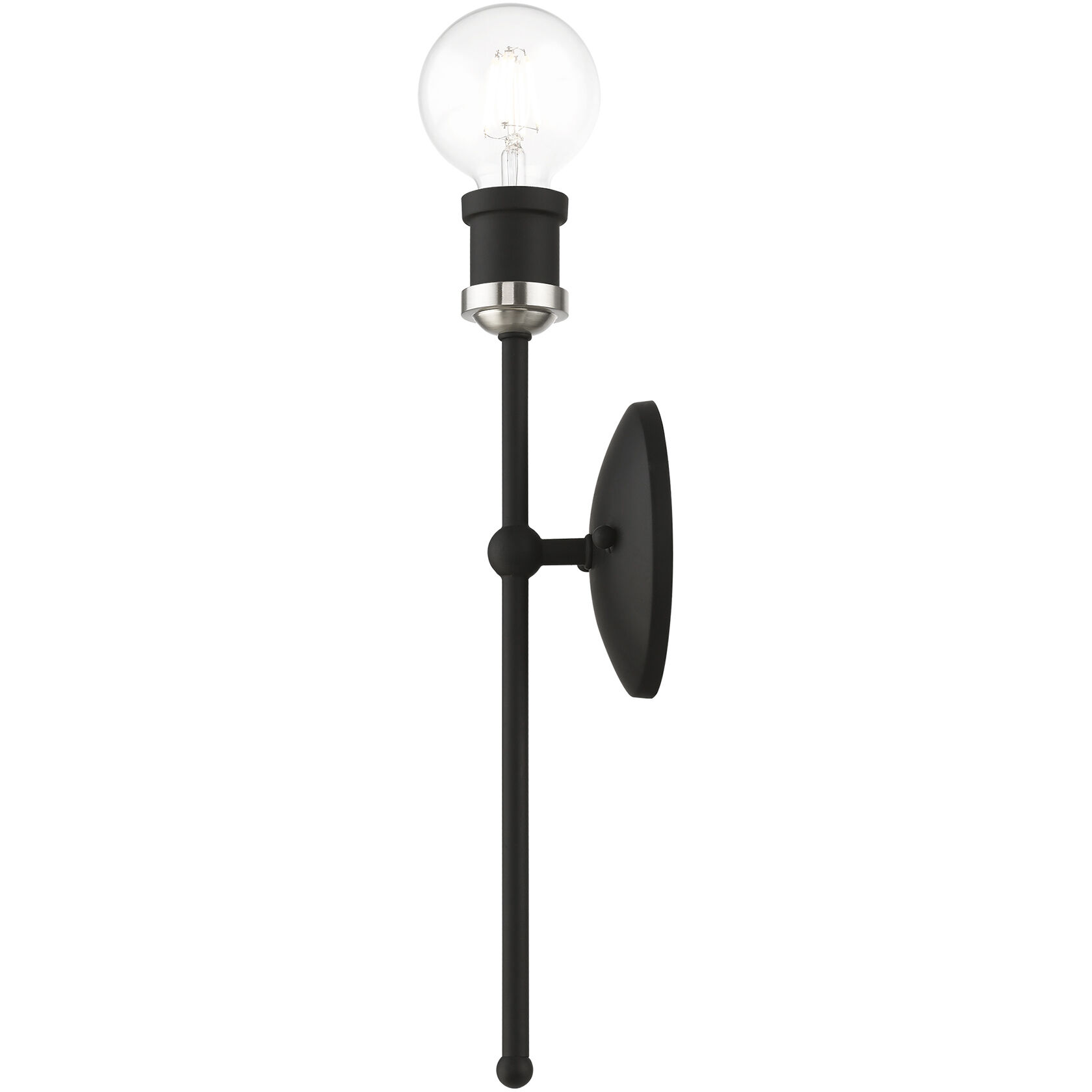 Lansdale 1 Light 5 inch Black with Brushed Nickel Accents ADA Single Sconce Wall Light, Single