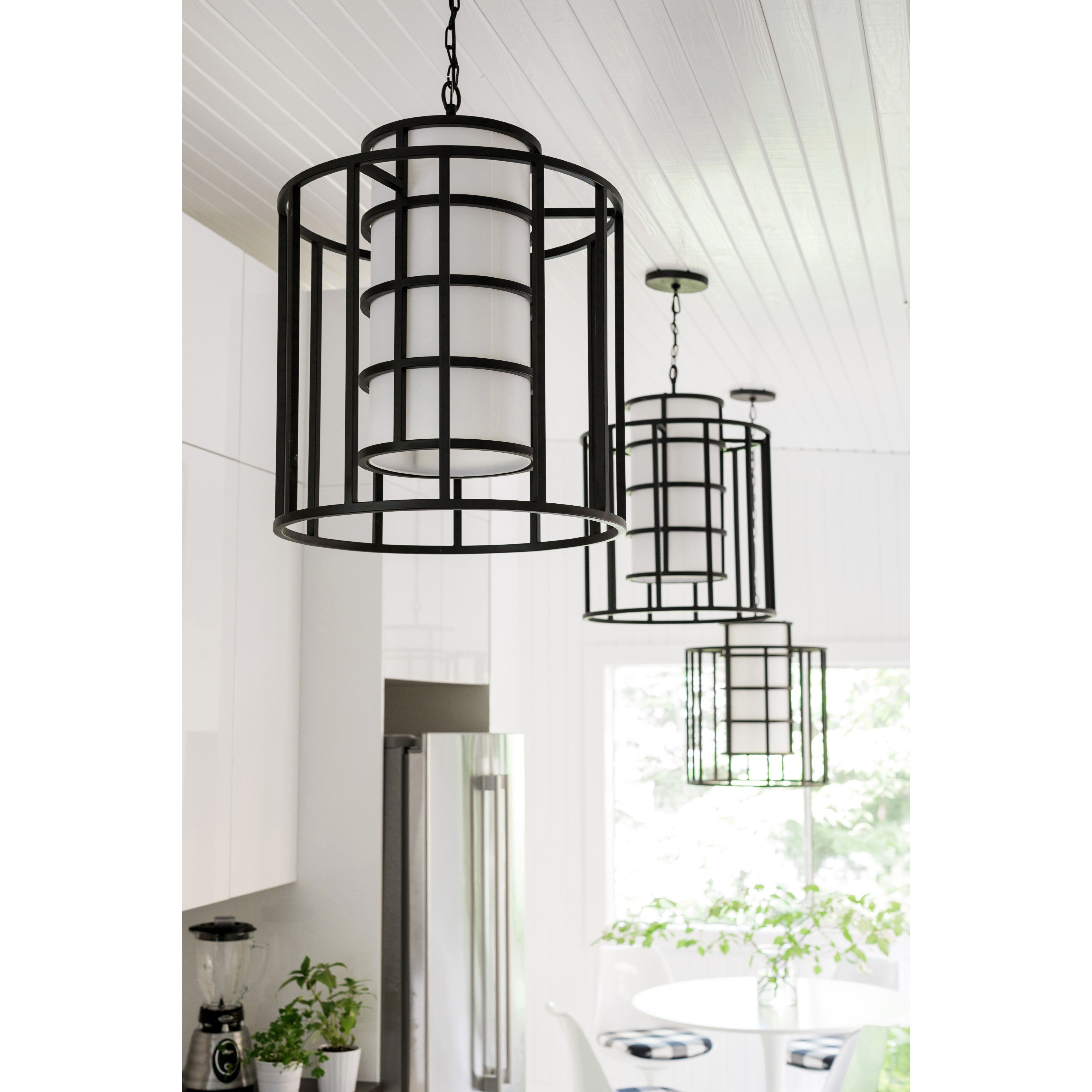 Hulton 6 Light 21 inch Matte Black Lantern Chandelier Ceiling Light