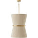 Cecilia 6 Light 20 inch Bleached Natural Rope and Patinaed Brass Foyer Light Ceiling Light