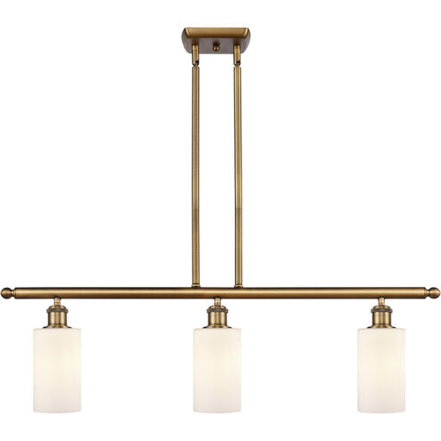 Ballston Clymer LED 36 inch Brushed Brass Island Light Ceiling Light in Matte White Glass, Ballston
