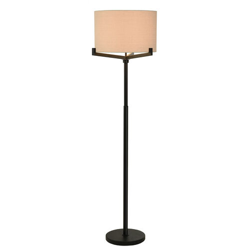 Industrial 63 inch 150.00 watt Brushed Black and Light Beige Floor Lamp Portable Light