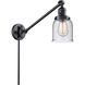 Small Bell 21 inch 60.00 watt Matte Black Swing Arm Wall Light, Franklin Restoration