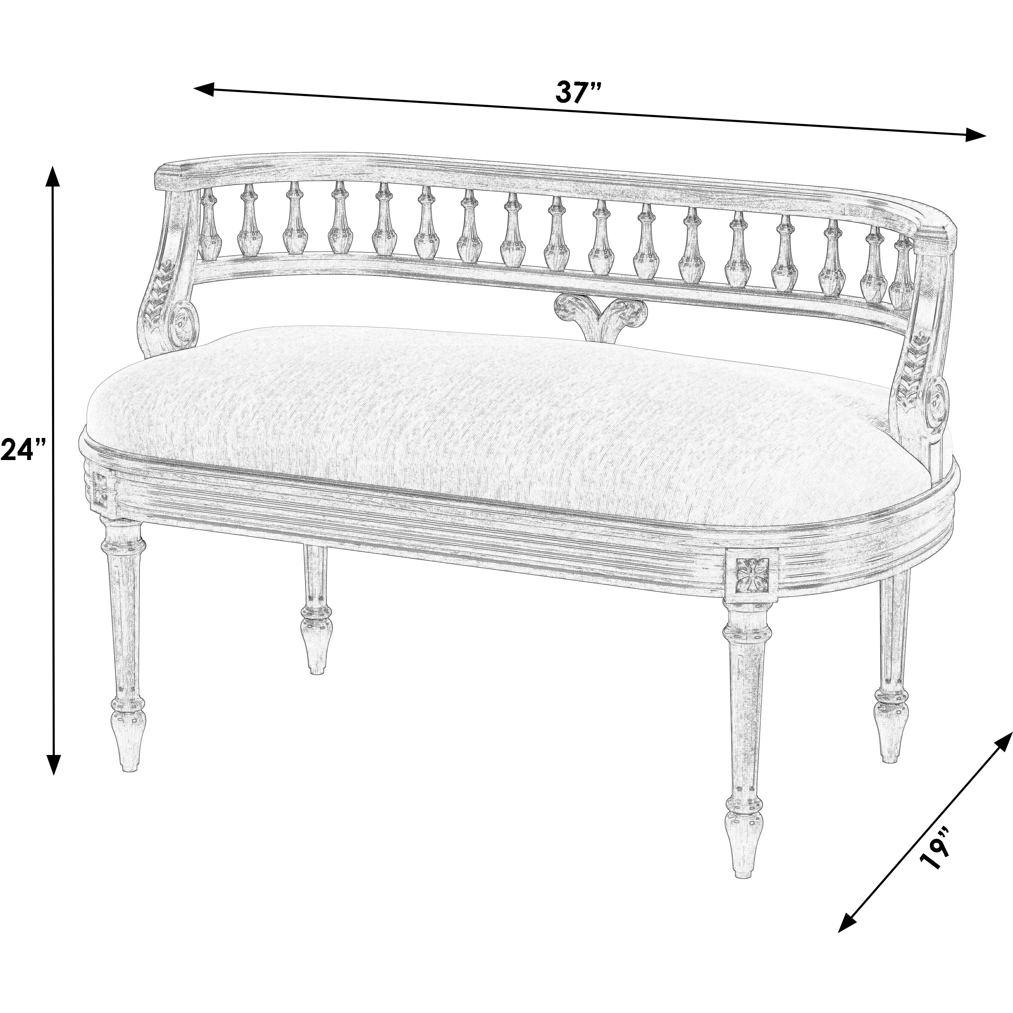 Hathaway 37" Upholstered Bench in Antique Cherry