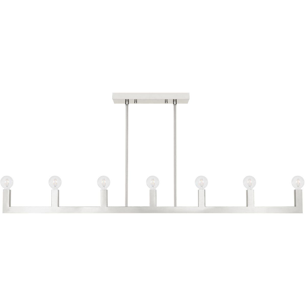 Solna 7 Light 70 inch Brushed Nickel Linear Chandelier Ceiling Light