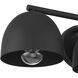 Erling 3 Light Matte Black Vanity Light Wall Light, Medium