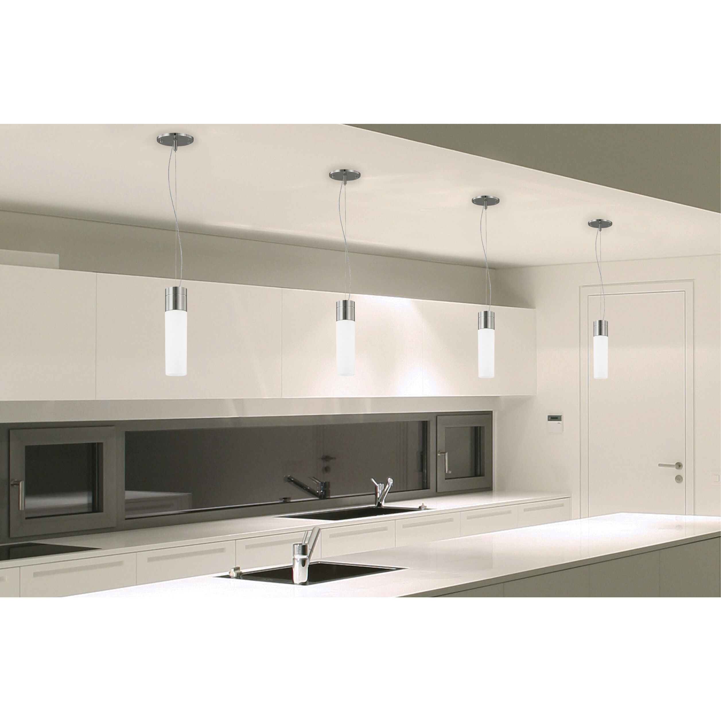 Link LED 3 inch Brushed Nickel Pendant Ceiling Light