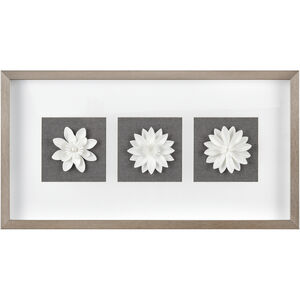 Floral Shadow White with Gray and Champagne Framed Wall Art