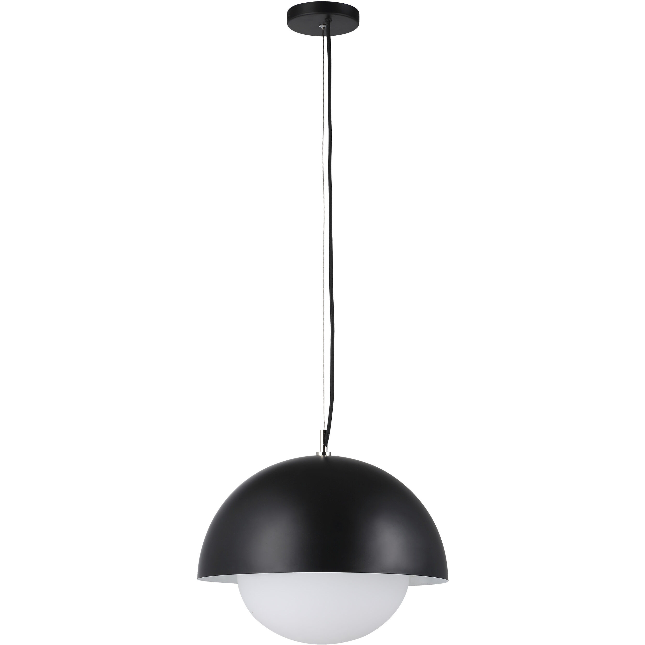 Antonio LED 15.75 inch Matte Black and Etched White Pendant Ceiling Light