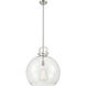 Newton Sphere 1 Light 18 inch Satin Nickel Pendant Ceiling Light in Clear Glass