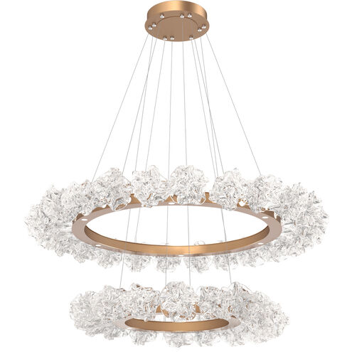 Blossom LED Novel Brass Chandelier Ceiling Light, Two-Tier Ring