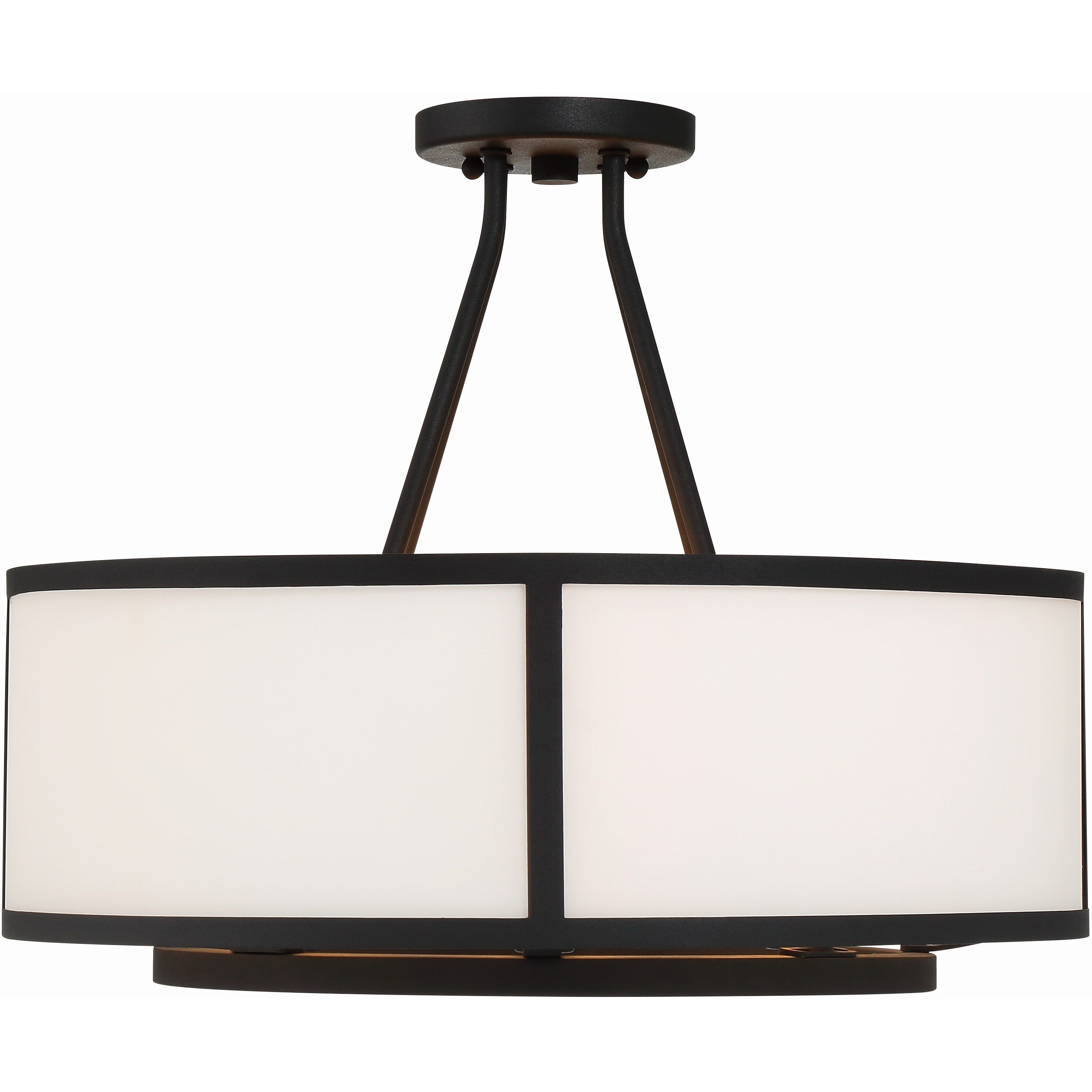 Bryant 4 Light 18 inch Black Forged Semi Flush Ceiling Light