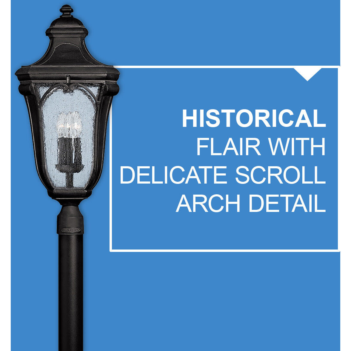 Trafalgar 3 Light 27.5 inch Museum Black Outdoor Post Mount Lantern