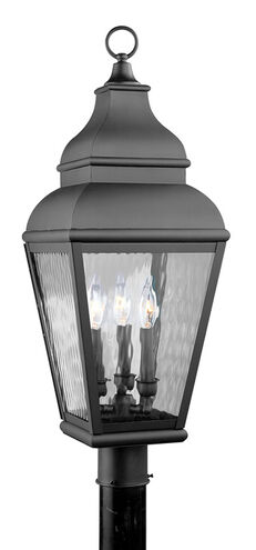 Exeter 3 Light 30 inch Black Outdoor Post Top Lantern