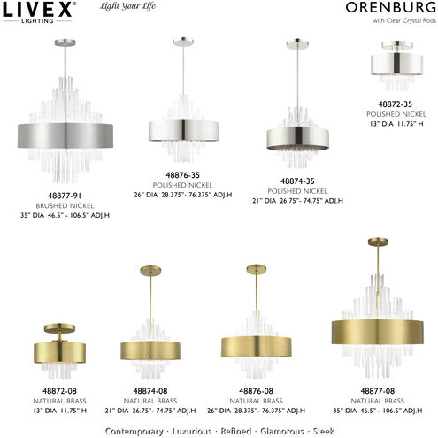 Orenburg 14 Light 35 inch Natural Brass Large Pendant Chandelier Ceiling Light
