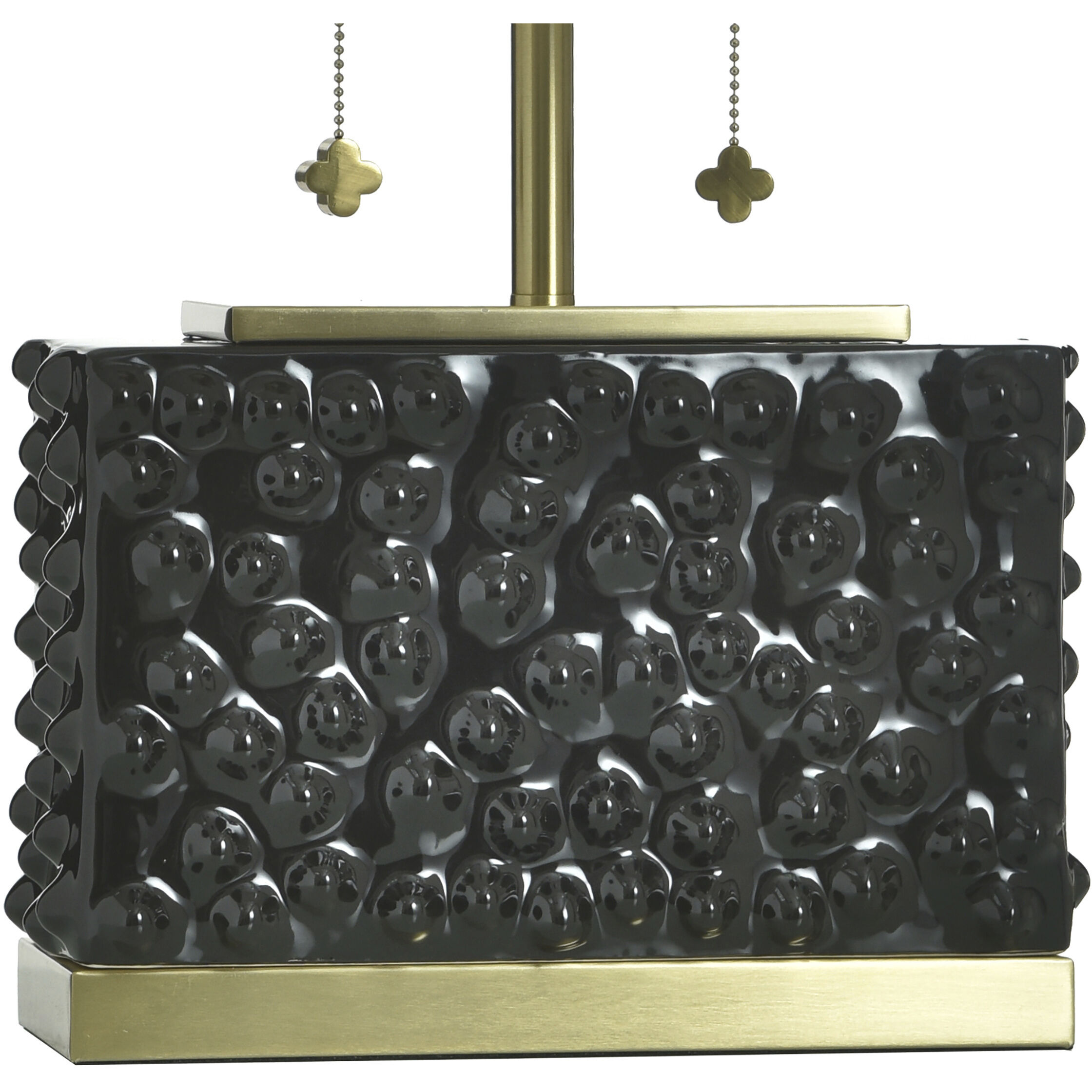 Edmund 21 inch 40 watt Polished Brass and Glossy Black Table Lamp Portable Light