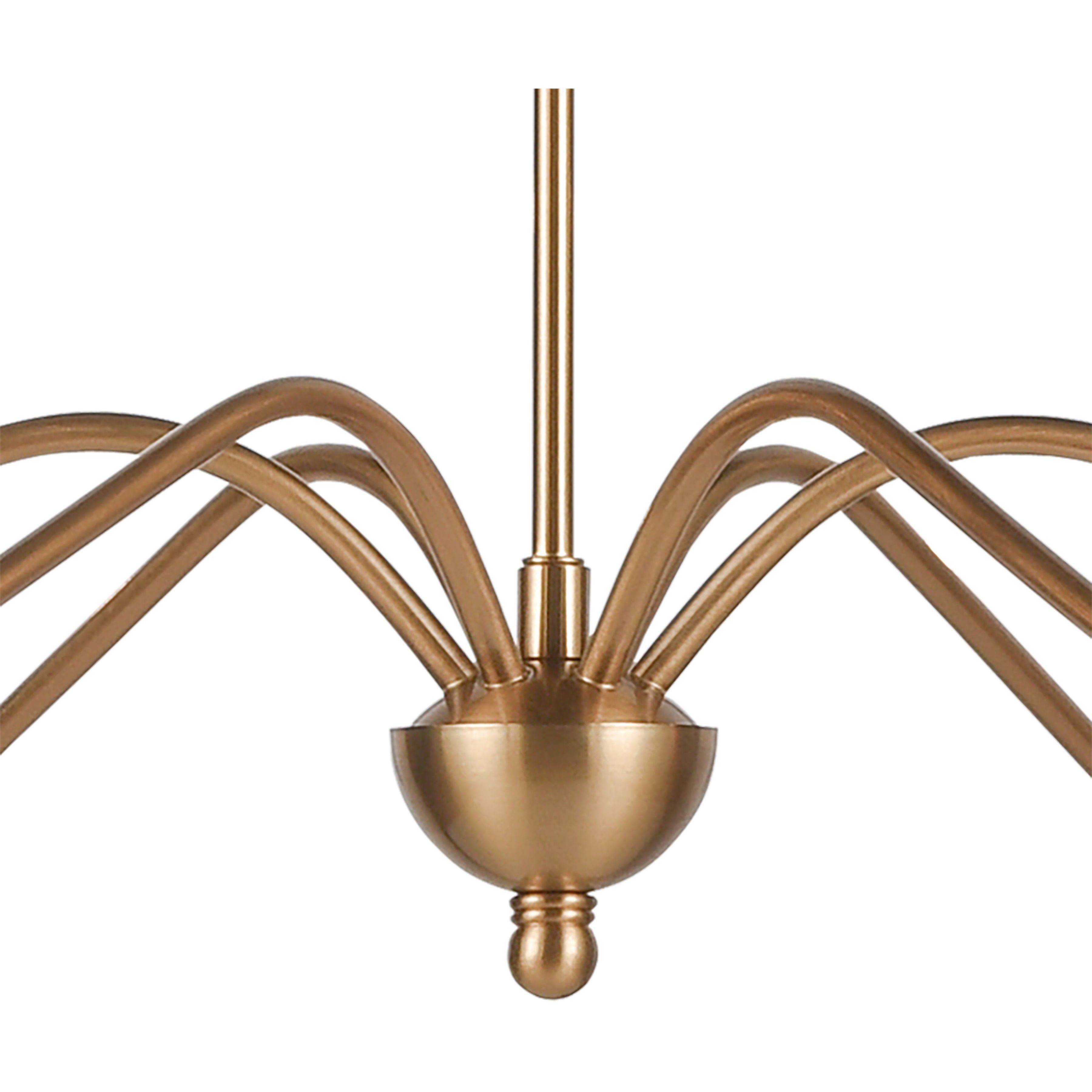Wellsley 6 Light 47 inch Burnished Brass Linear Chandelier Ceiling Light
