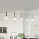 Lansdale 5 Light 40 inch Brushed Nickel Linear Chandelier Ceiling Light, Large