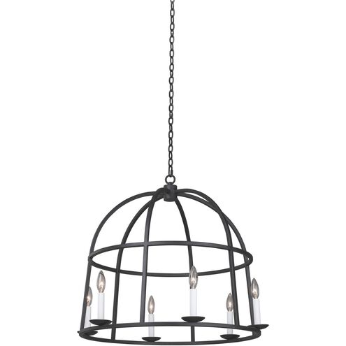 Wickenburg 6 Light 28 inch Black Iron Pendant Ceiling Light