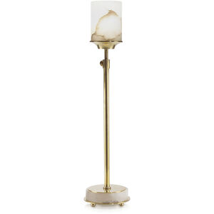 Leah 28 inch 25.00 watt Honey Brass and Alabaster Buffet Lamp Portable Light