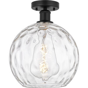 Edison Athens Water Glass 1 Light 10 inch Matte Black Semi-Flush Mount Ceiling Light
